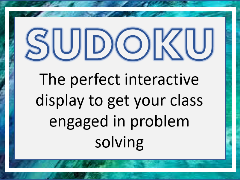 Interactive SUDOKU maths display pack