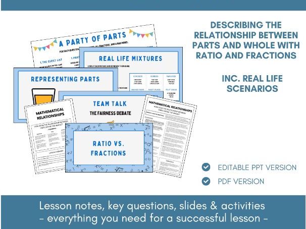 Ratio vs Fractions | Ratio & Proportion | Lesson Notes, Slides & Activities