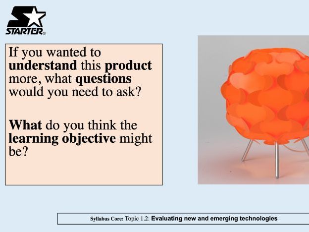 1.2.1 Evaluating Technologies Edexcel GCSE DT