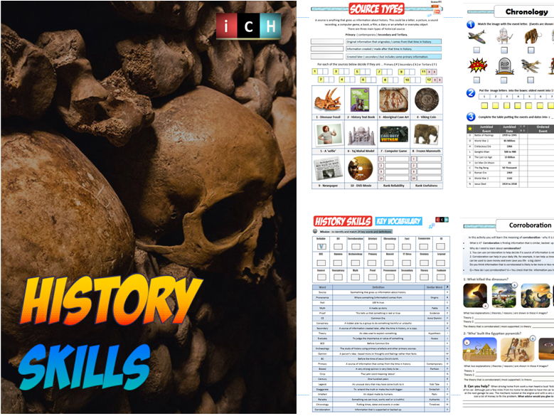 History Skills Complete Unit  + PowerPoints +  Lifetime Updates