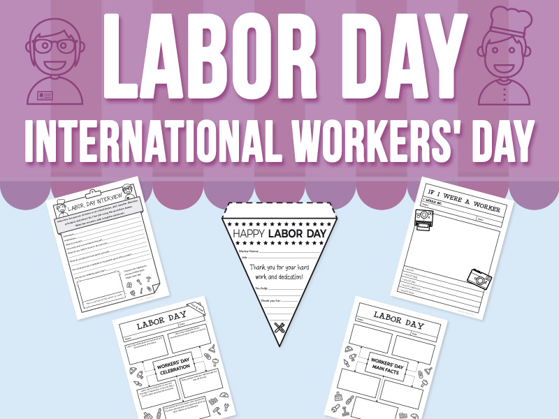Labor Day Activities for Kids Mind Maps Interview Worksheets and Pennant