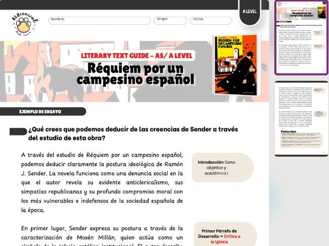 AS/A Level Spanish Model Essay Guide: Réquiem por un campesino español (Creencias del Autor)