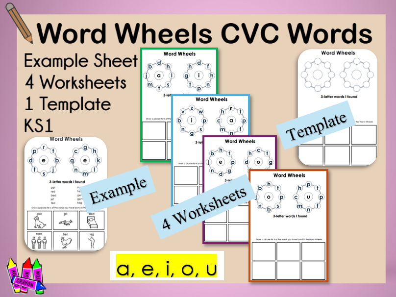 Word Wheels CVC Word Pack KS1