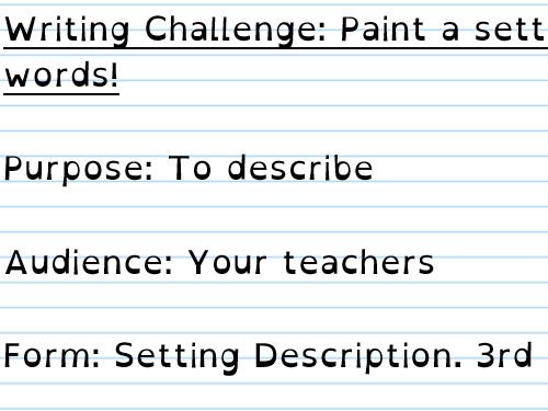 Setting Description Creative Writing Lessons Y2-6