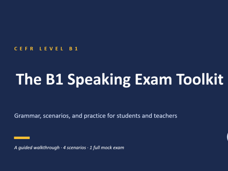 B1 Speaking Exam Toolkit: Grammar, Scenarios & Full Mock Exam (CEFR B1 Speaking Practice)