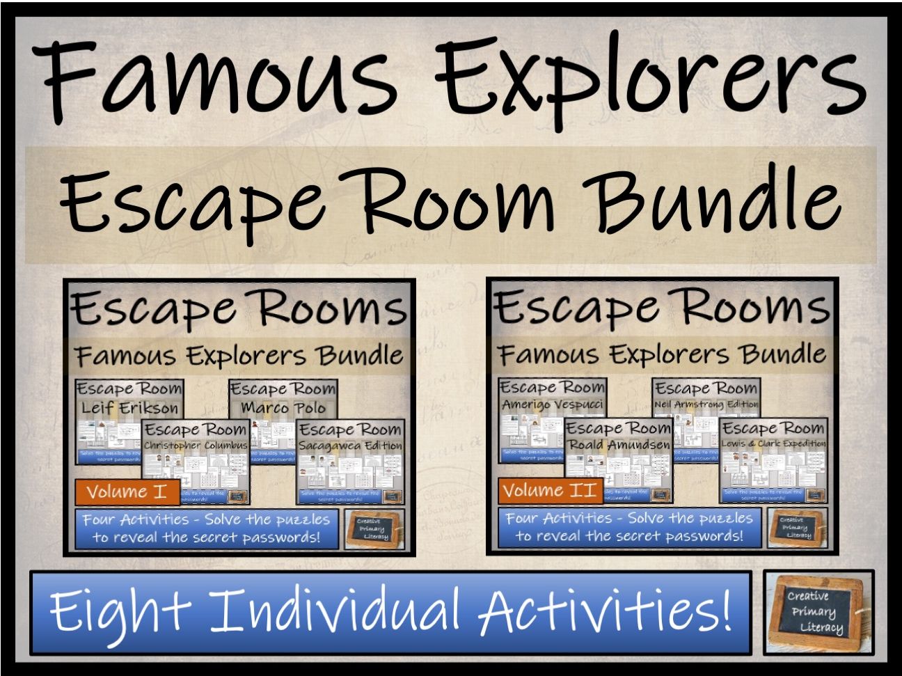 Famous Explorers Escape Room Activity Mega Bundle | Year 5 or Year 6