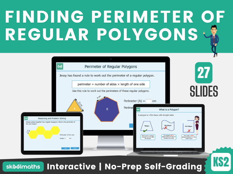 Calculating Perimeter of Regular Polygons Interactive Maths Lesson for Year 4