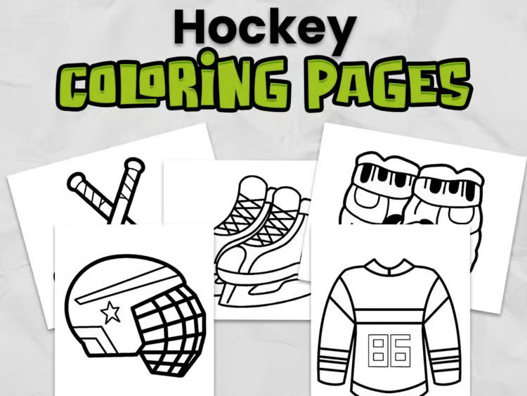 Hockey Colouring Pages | Winter Sports Colouring Activity | EYFS & KS1 Printable Worksheets