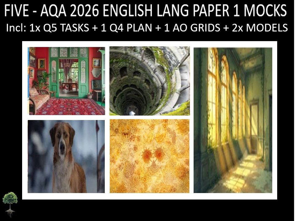 FIVE - AQA PAPER 1 | 2026 FULL MOCKS | Q5 TASKS | Q4 PLAN |AO GRIDS | MODELS