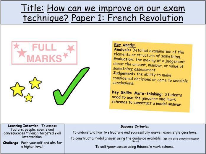 Edexcel IGCSE: French Revolution Exam Skills