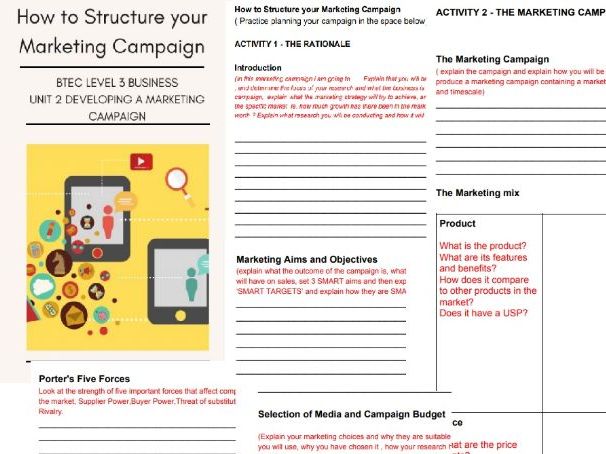 Unit 2 Developing a Marketing Campaign How to Structure your marketing campaign BTEC