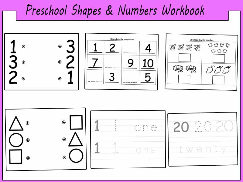 Preschool Shapes & Numbers Workbook – Early Math, Tracing, and Logic Activities for Kids (Ages 3–5)