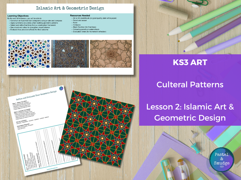KS3 Art – Cultural Patterns Lesson 2: Islamic Art & Geometric Design (Octagram Construction)