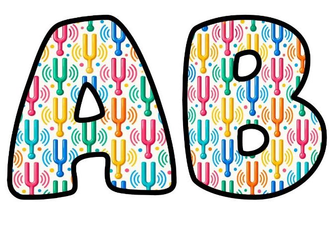 Tuning Forks Sound Bubble Letters | Science Topic Bulletin Board Letters | Classroom Display Pack