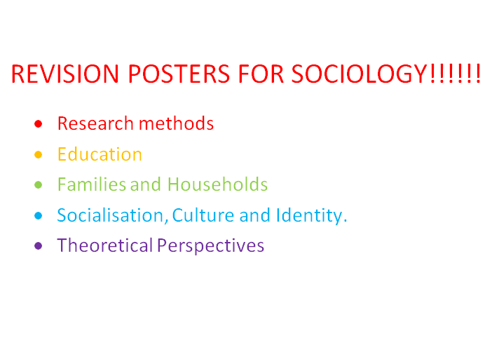 A-LEVEL OCR SOCIOLOGY REVISION POSTERS