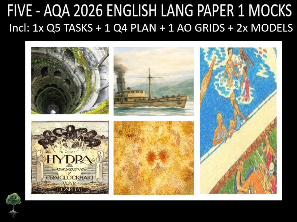 FIVE - AQA PAPER 1 | 2026 FULL MOCKS | Q5 TASKS | Q4 PLAN |AO GRIDS | MODELS