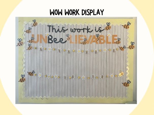 “This Work is Un-Bee-Lievable!” | Bee Classroom Display | Student Work Display Lettering