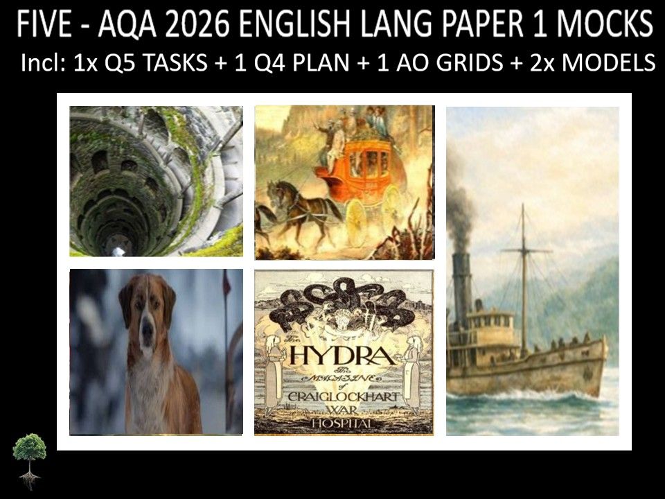 FIVE - AQA PAPER 1 | 2026 FULL MOCKS | Q5 TASKS | Q4 PLAN |AO GRIDS | MODELS
