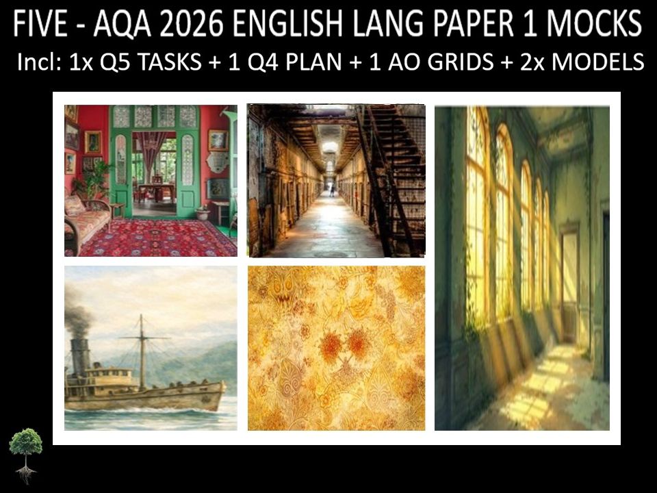 FIVE - AQA PAPER 1 | 2026 FULL MOCKS | Q5 TASKS | Q4 PLAN |AO GRIDS | MODELS