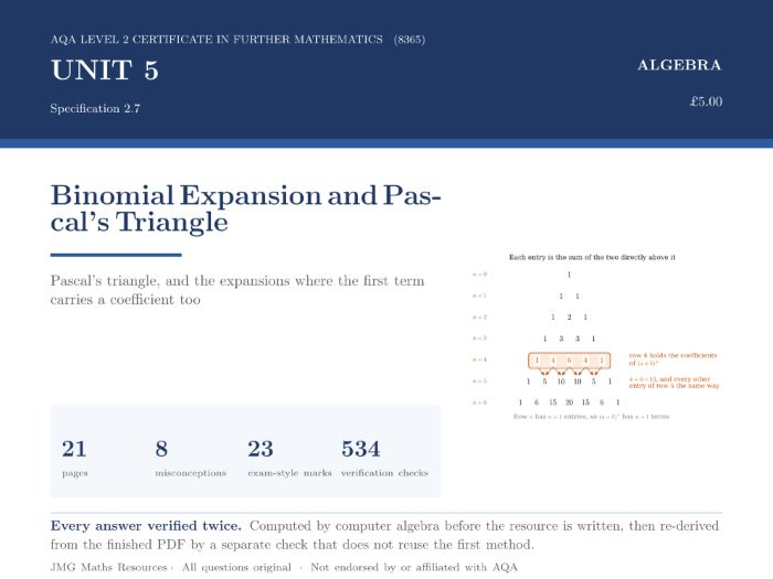 AQA Level 2 Further Maths - Binomial Expansion