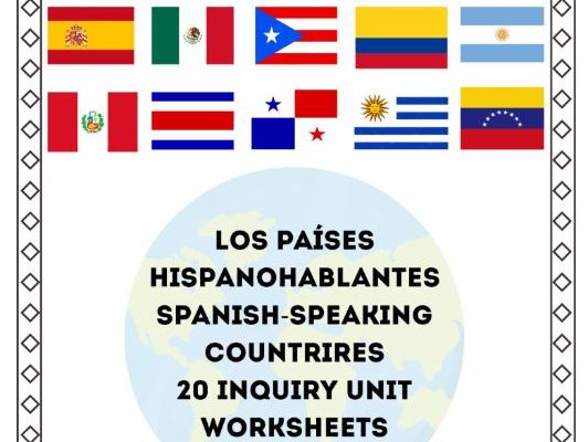 Spanish-speaking countries inquiry unit worksheets (Los países hispanohablantes)