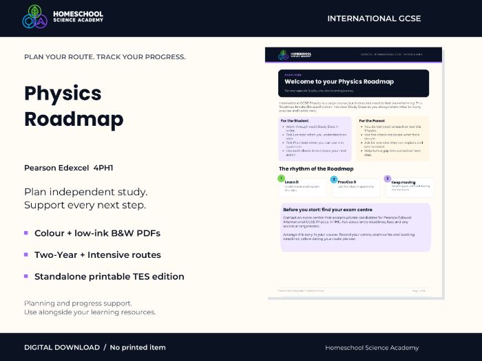 Edexcel International GCSE Physics Roadmap: Study Planner