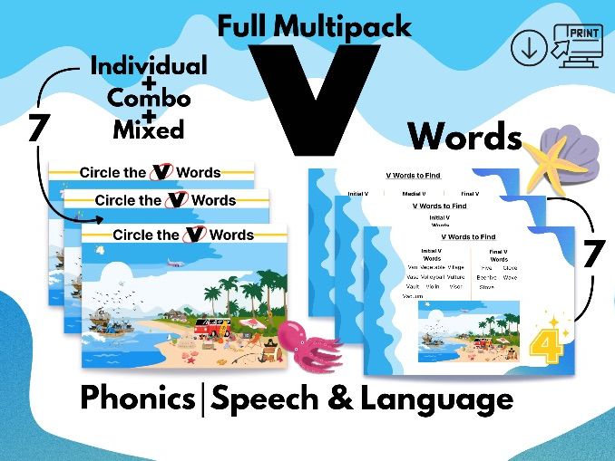 V Words Full MultiPack-Speech&Language|Phonics