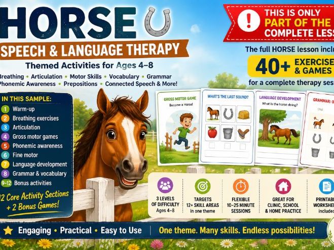 HORSE Speech & Language Therapy — Lesson Sample