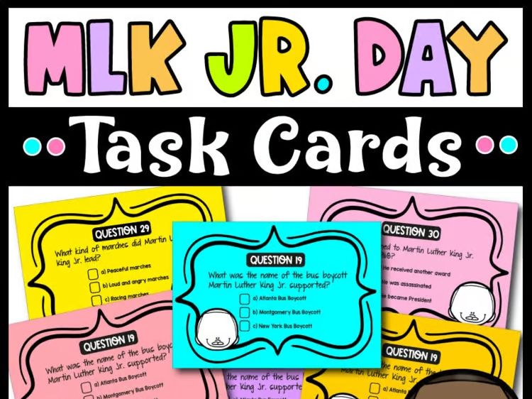 Martin Luther King Jr. Day Task Cards MLK Day