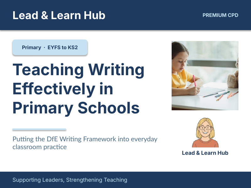 Teaching Writing Effectively in Primary Schools - Incorporating the DFE writing framework