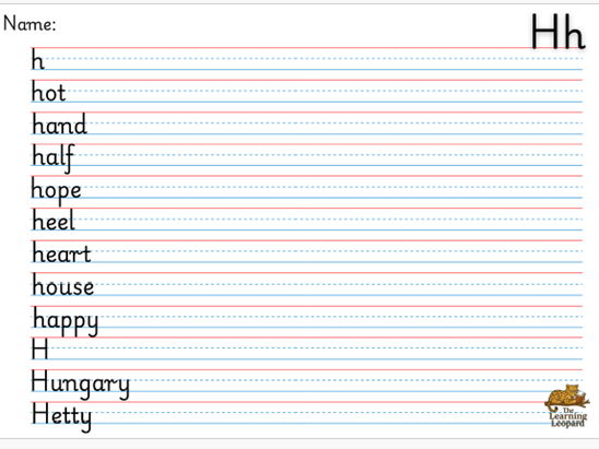 Handwriting A-Z printed for SEN or primary 26 sheets