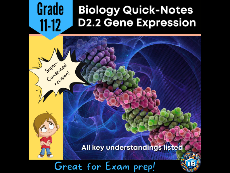 IB DP Biology D2.2 Gene Expression - Condensed Topic Notes 2026
