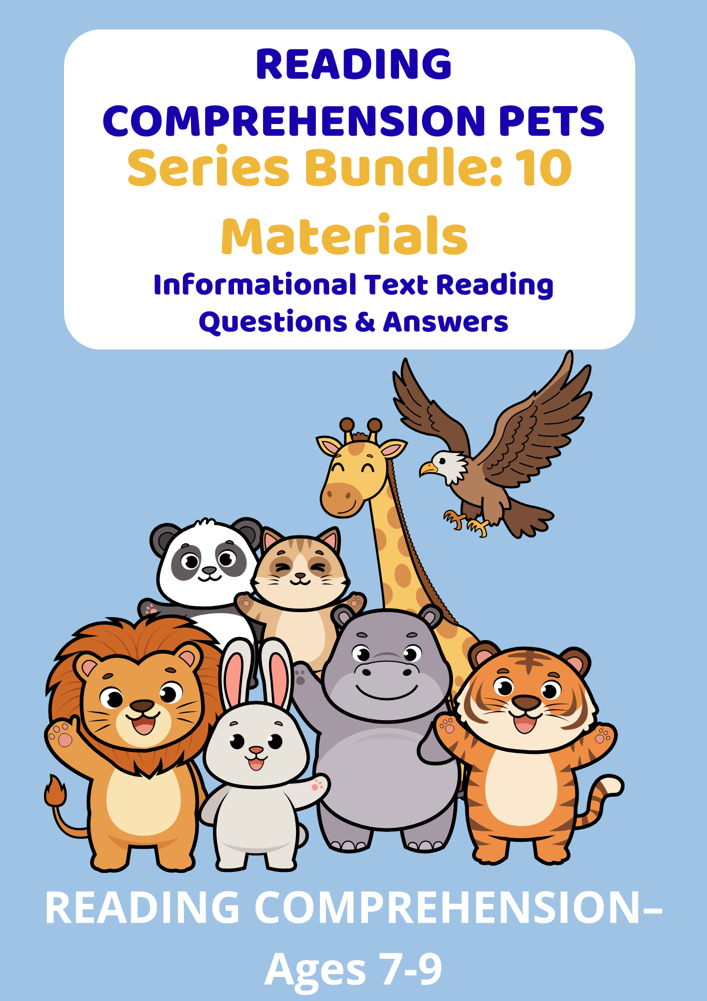 Reading Comprehension Pets - Series Bundle with 10 Materials Informational Text