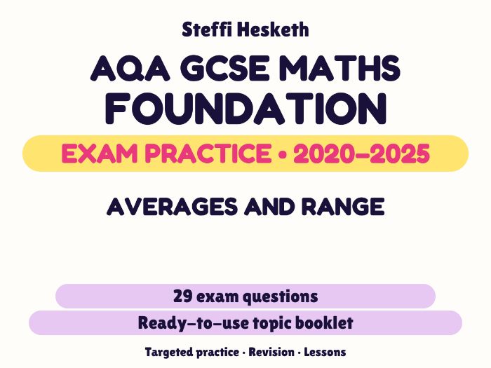 AQA GCSE Maths Foundation: Averages and range Exam Questions | 2020-2025