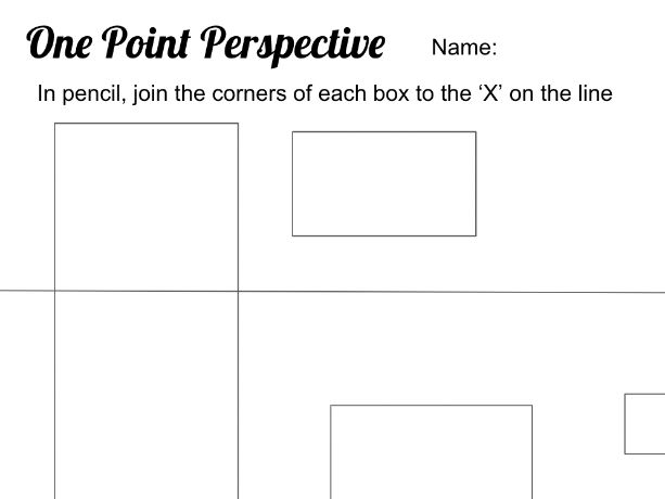 One Point Perspective Worksheet - KS3/KS4