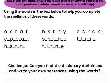 Year 5/6 Spelling Booklet