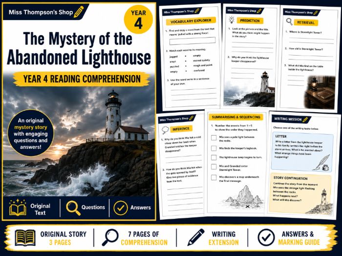 The Mystery of the Abandoned Lighthouse | Year 4 Reading Comprehension