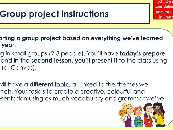 Studio 2 rouge - End of Year Group Project - KS3 Y8 French Revision PPT