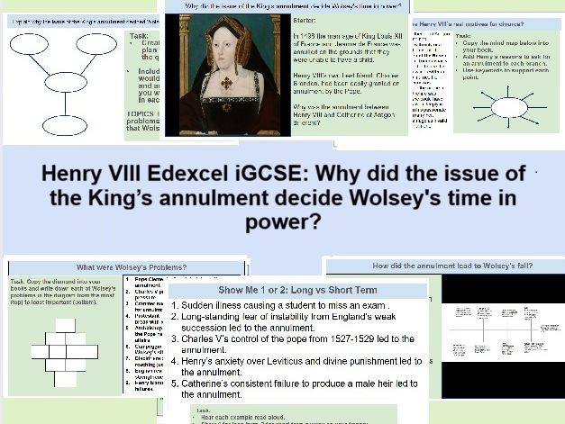 Edexcel iGCSE History - King Henry VIII’s Annulment Lesson