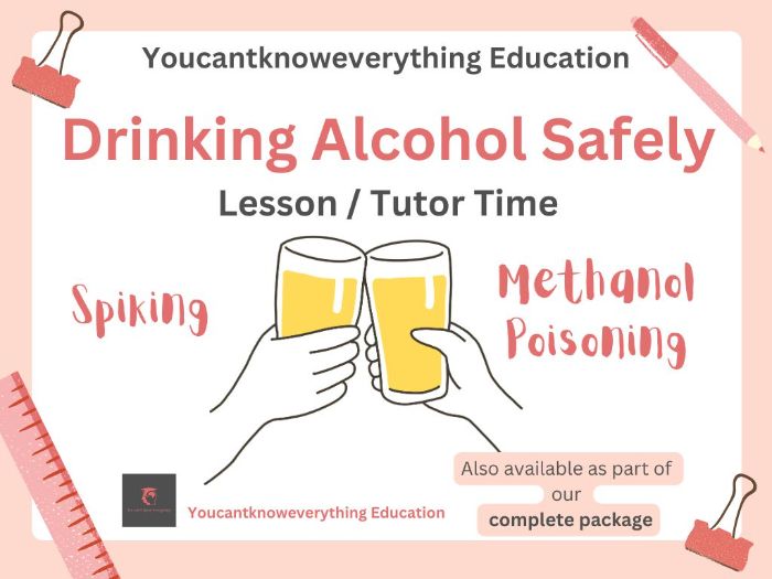 Drinking Alcohol Safely inc Methanol PSHE