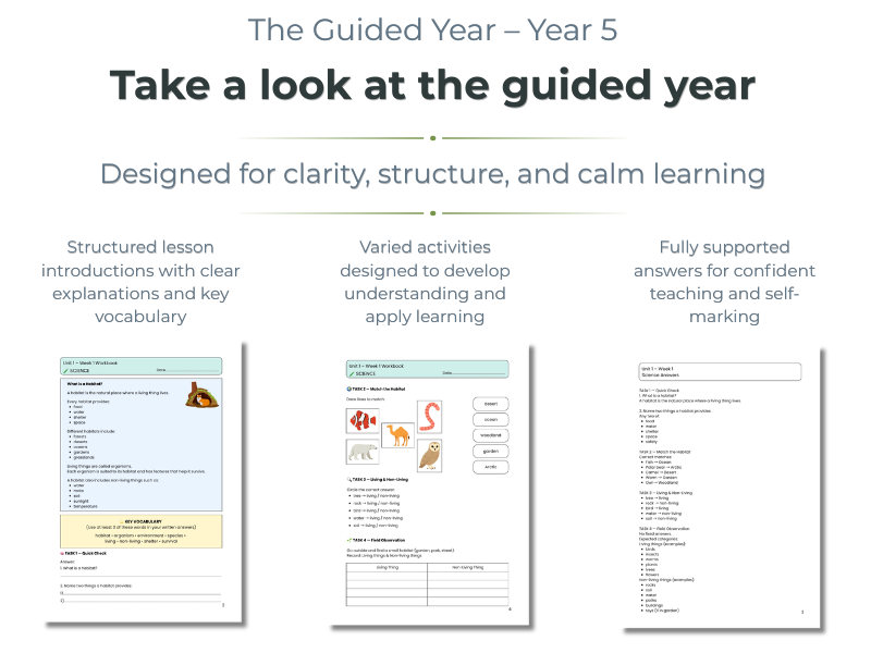The Guided Year Year 5 Unit 1 | Foundations & Living World Workbook