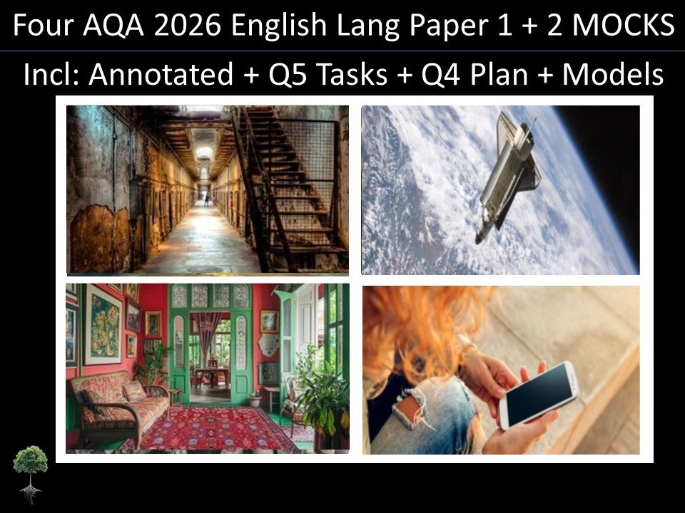 Four AQA 2026 English Language Paper  1 & 2  | Annotated, Q5 Tasks , Q4 Plan, Models