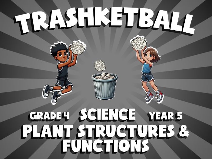Plant Structures & Functions TRASHKETBALL Science Game | No-Prep Year 5 Review Activity