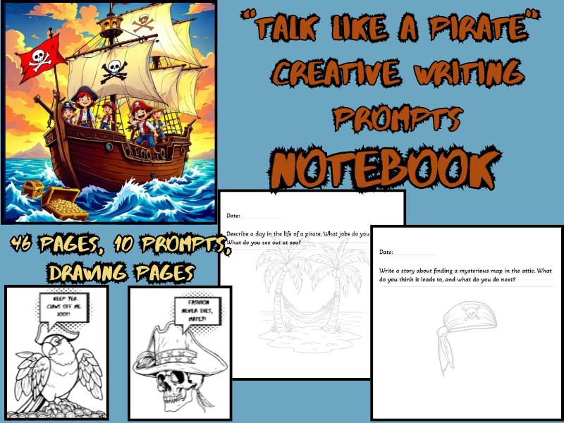 "Talk Like A Pirate" Day - Creative Writing Prompts-3-5th Grade