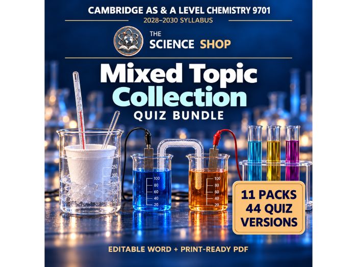 Chemistry 9701: All 11 Mixed-Topic Quiz Packs Bundle | Cambridge AS & A Level