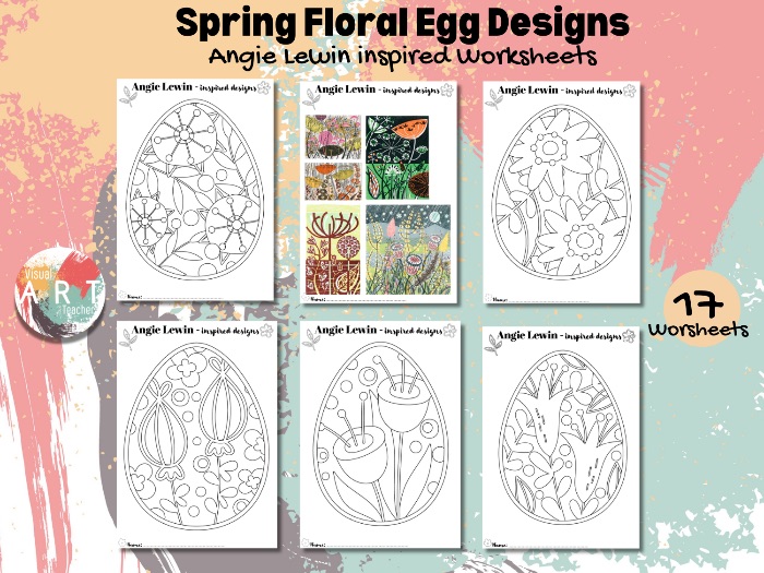 Spring Floral Egg Designs- Angie Lewin inspired