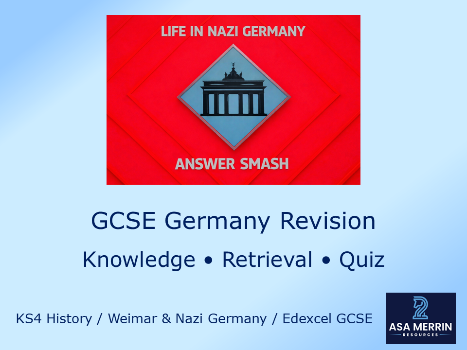 Life in Nazi Germany  – Answer Smash Quiz - GCSE Germany - House of Games Style