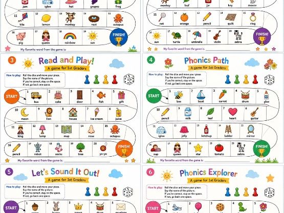Fun Phonics Adventure – Printable Phonics Board Game for 1st Graders