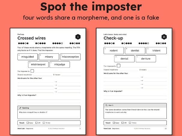 Morphology puzzles for KS3: prefixes, suffixes and root words
