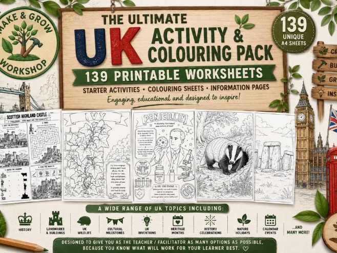 The Great British Activity Pack: 139 Colouring Sheets & Starter Activities